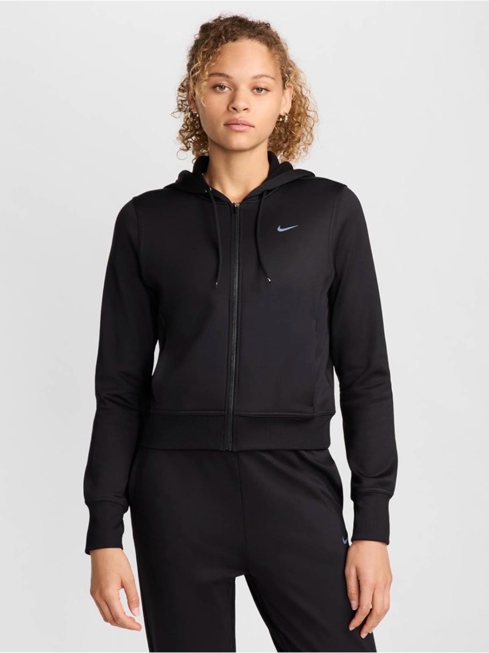 Nike Therma-FIT One Women's Full-Zip Hoodie FB5216-010 Black White Size Large